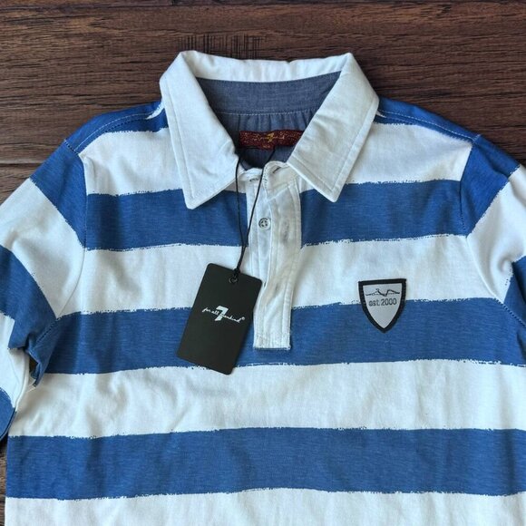 NWT! 7 FOR ALL MANKIND Boy’s Long Sleeve Cotton Striped Top - Size Small - Picture 2 of 6